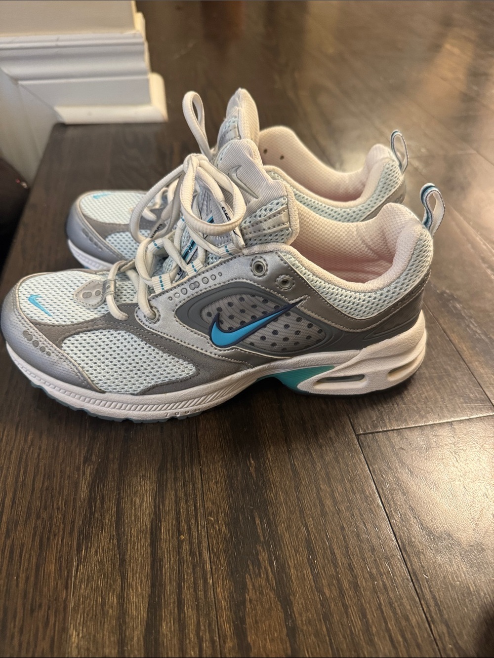 Nike Women’s Gray and Teal Air Max Moto